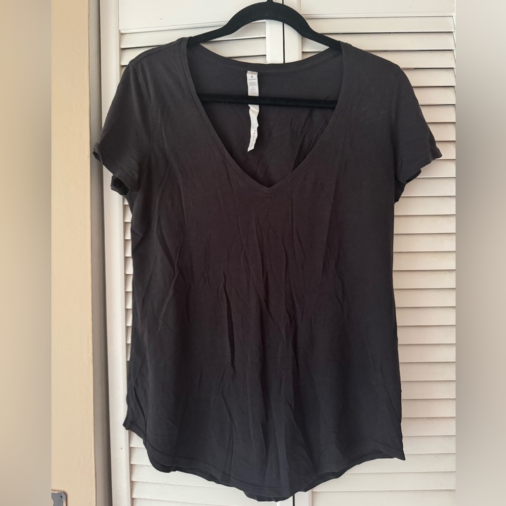 lululemon athletica Charcoal V-Neck Tee